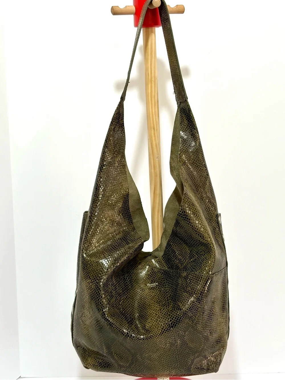 Hammitt Original Tom Large Hobo Bag In Bonsai With Brushed Silver Hardware